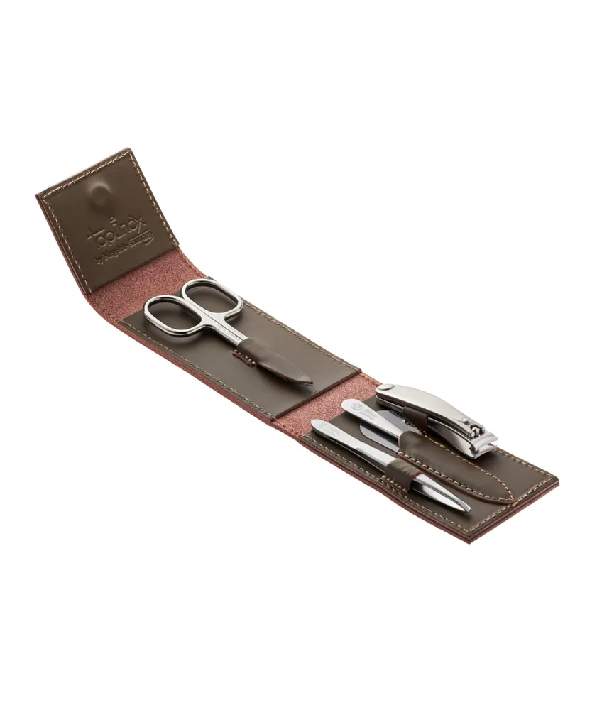 Havana S 4pc Manicure Set In High Quality Leather Case