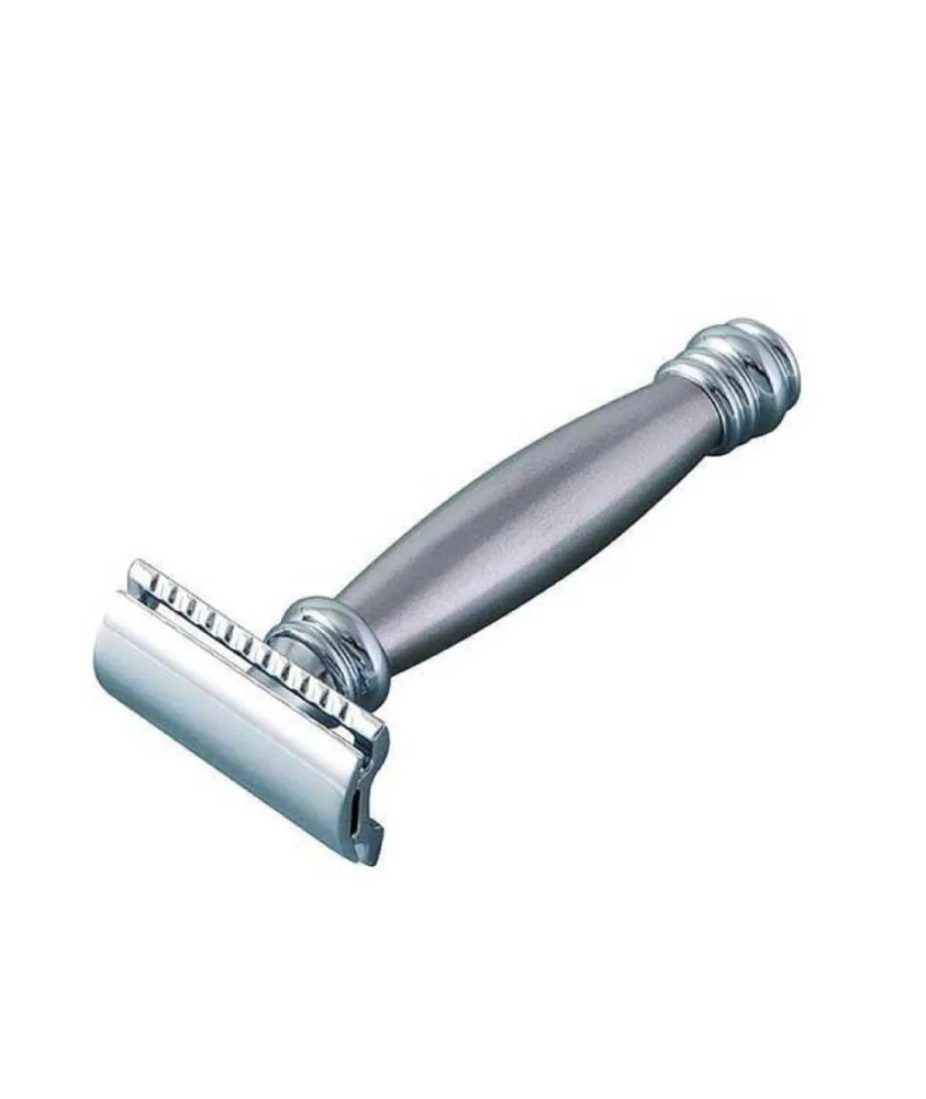 Double Edge Safety Razor, Extra Long Stainless Steel Handle