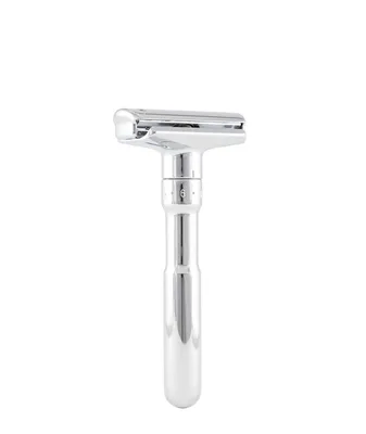 Adjustable Double Edge Safety Razor With Snap Closure, Chrome