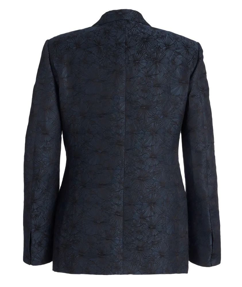 Venezia Floral Linen-Silk Tuxedo Jacket