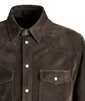 Calfskin Suede Shirt Jacket