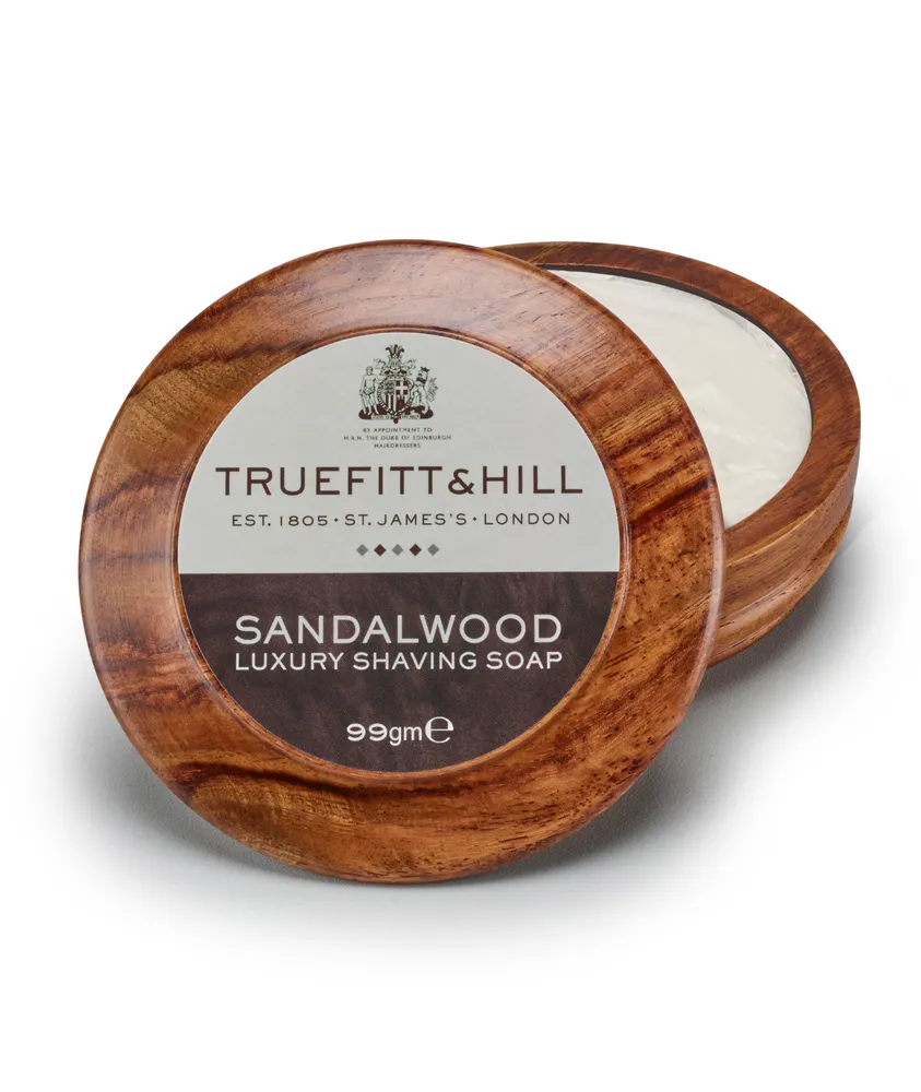 Sandalwood Lux Shaving Soap in Wooden Bowl