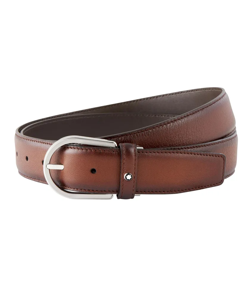 Horseshoe Buckle 35 mm Leather Belt