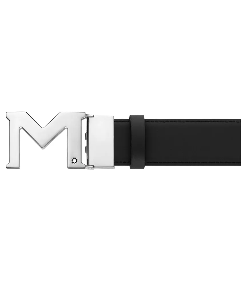 Reversible M Buckle Leather Belt