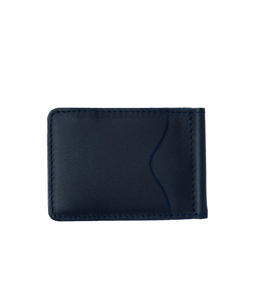 Slim Leather Wallet With Money Clip