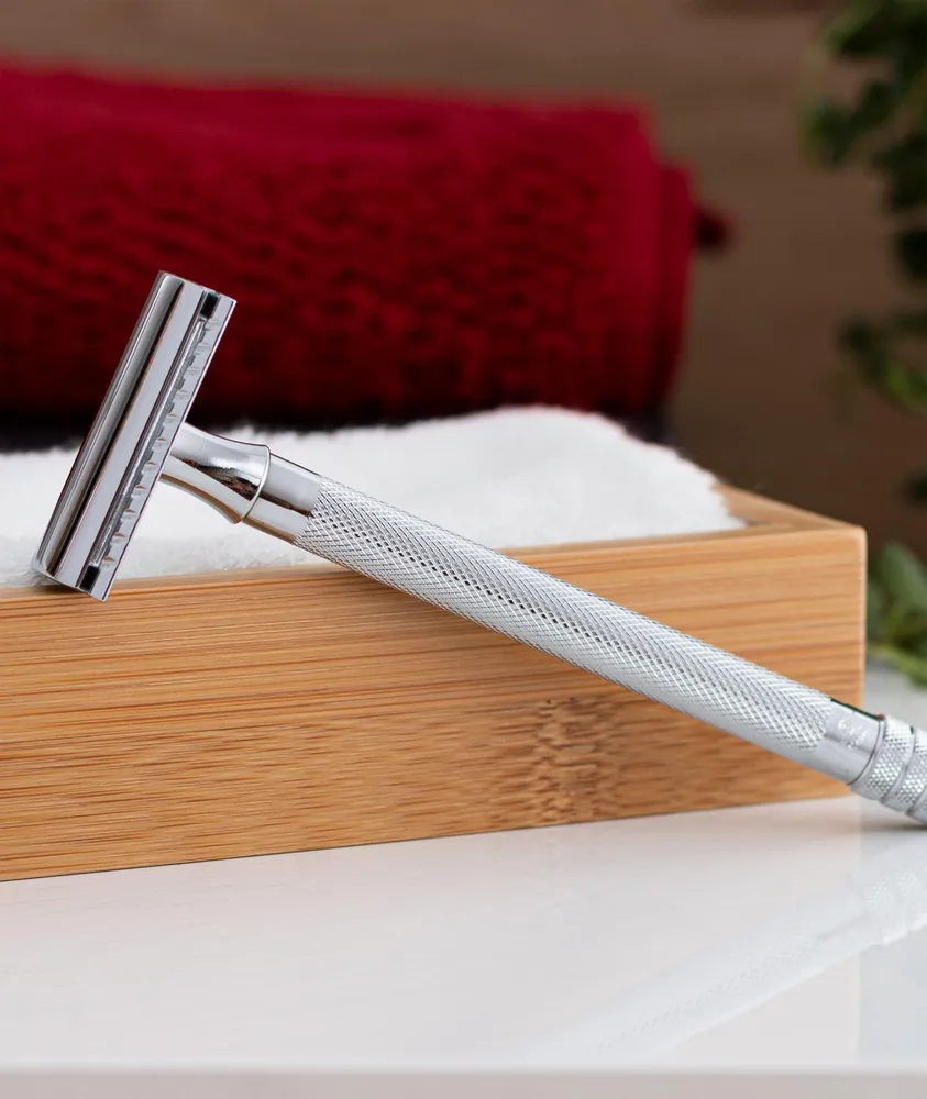  Double Edge Safety Razor, Straight Cut, Double Extra Long Handle