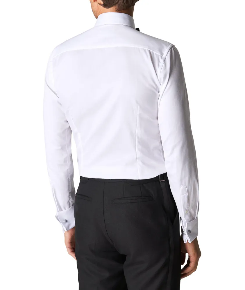 Slim-Fit Twill Fly Front Tuxedo Dress Shirt