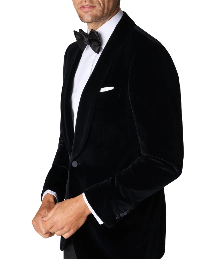 Slim-Fit Twill Fly Front Tuxedo Dress Shirt