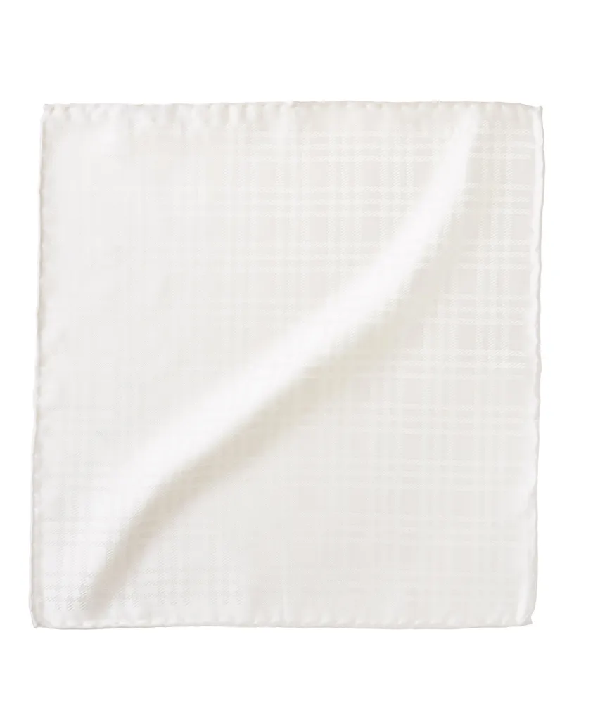 Jacquard Glen Check Silk Pocket Square