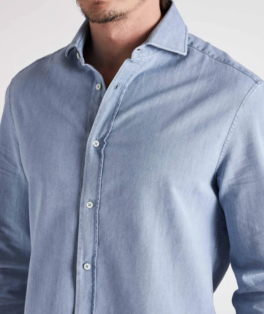 Contemporary-Fit Denim Shirt