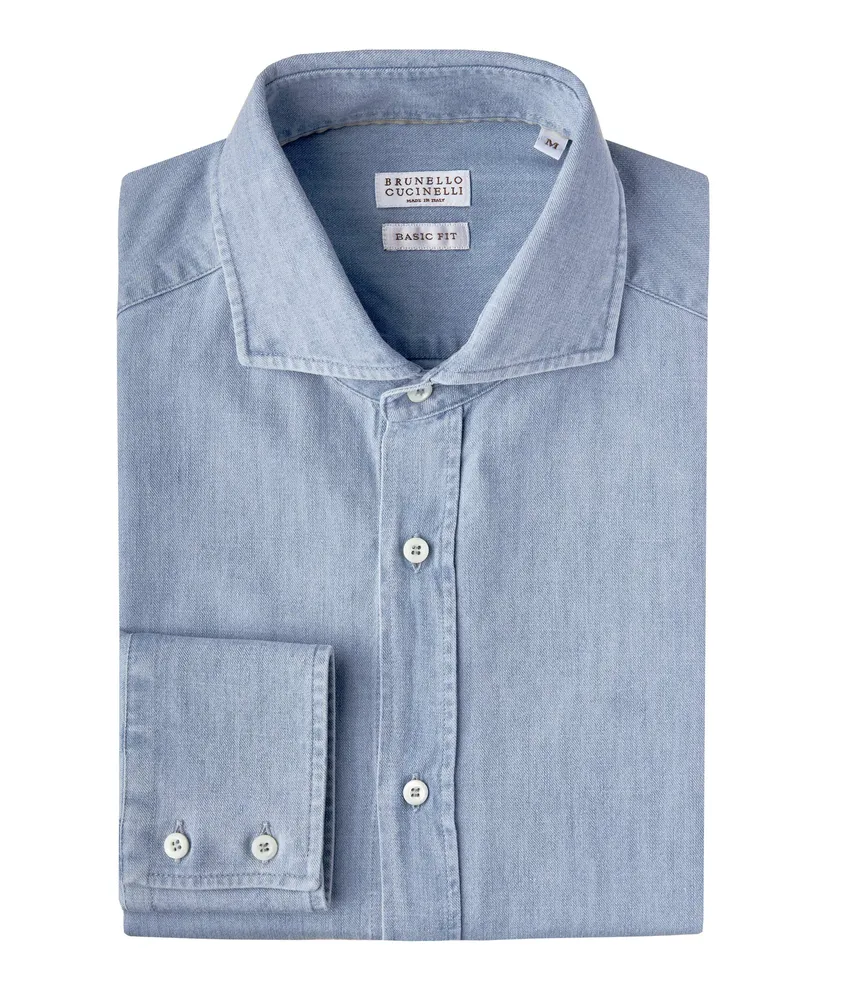 Contemporary-Fit Denim Shirt