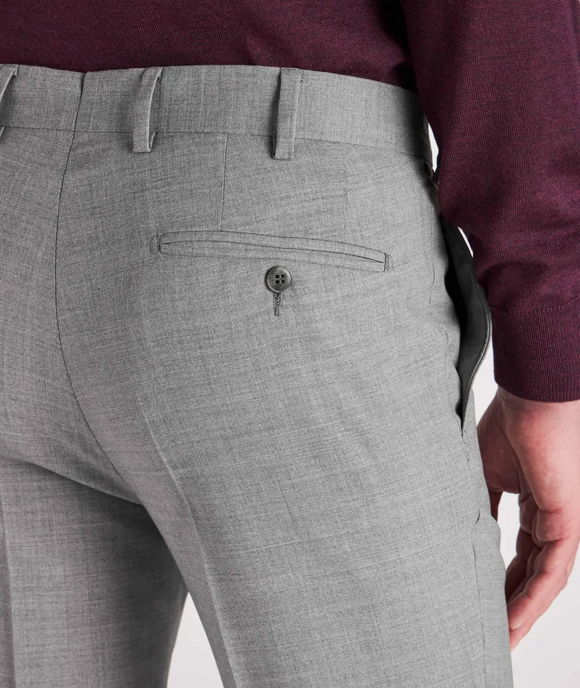 Stretch-Wool Crosshatch Dress Pants