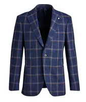 Wool-Blend Windowpane Sport Jacket