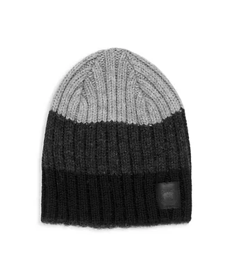 Ribbed Block Slouch Wool Toque