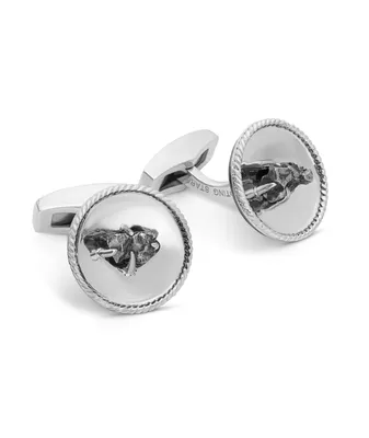 Rhodium Plated Sterling Silver Meteorites Cufflinks