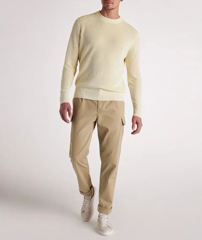 Linen-Silk Ribbed Sweatshirt