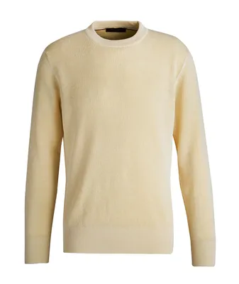 Linen-Silk Ribbed Sweatshirt