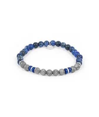 Argento Graffiato Sodalite Beaded Bracelet