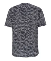 Mesh T-shirt with Contrasting Chevron Print