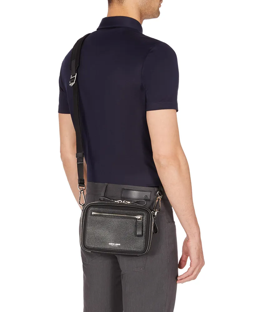 Leather & Nylon Crossbody Bag