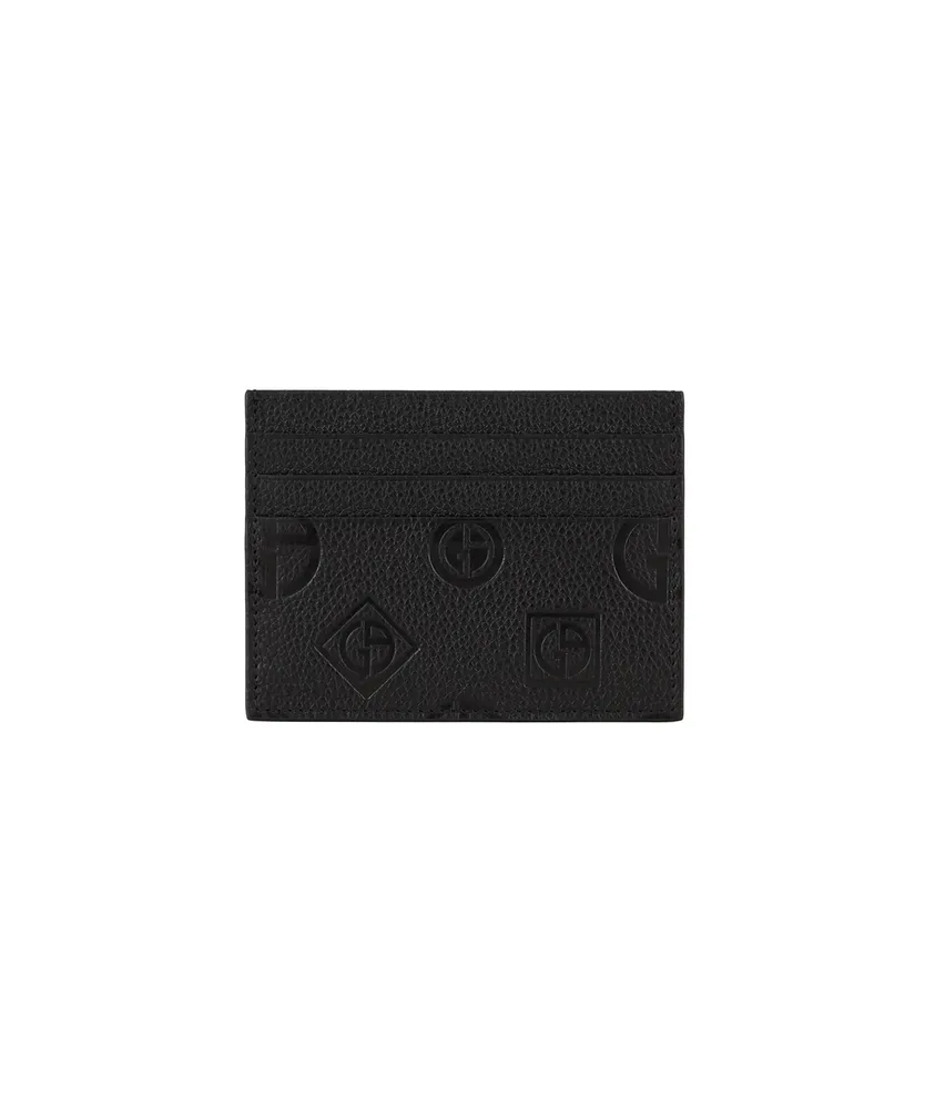 Pebbled Leather Logo Cardholder