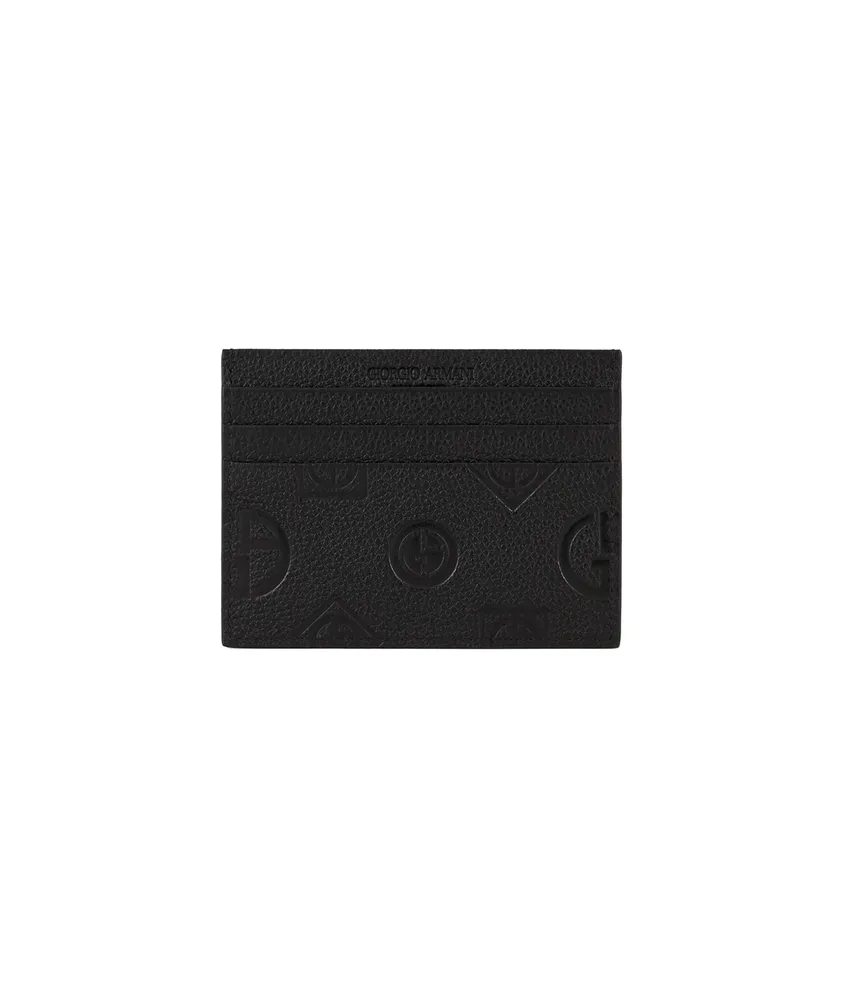 Pebbled Leather Logo Cardholder