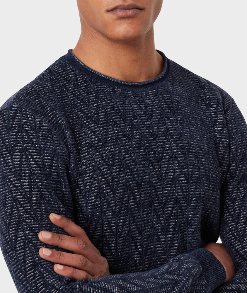 Wool-Blend Jacquard Chevron Sweater