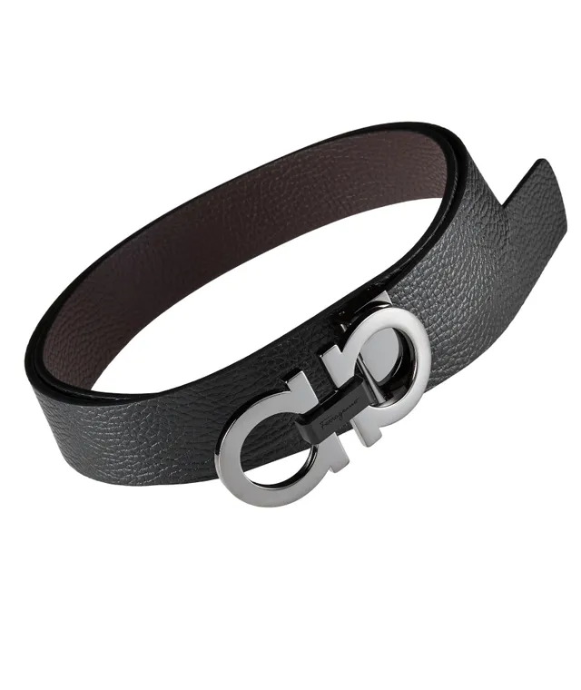 Double Gancini Reversible Leather Belt