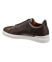 Triple Stitch Pebbled Leather Slip-On Sneakers