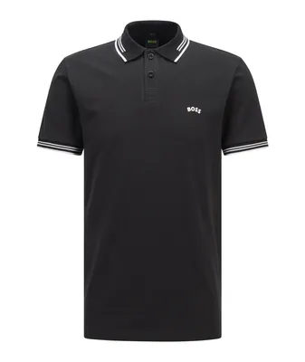 Paul Curved Logo Stretch-Cotton Polo