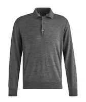 Long-Sleeve Wool Polo