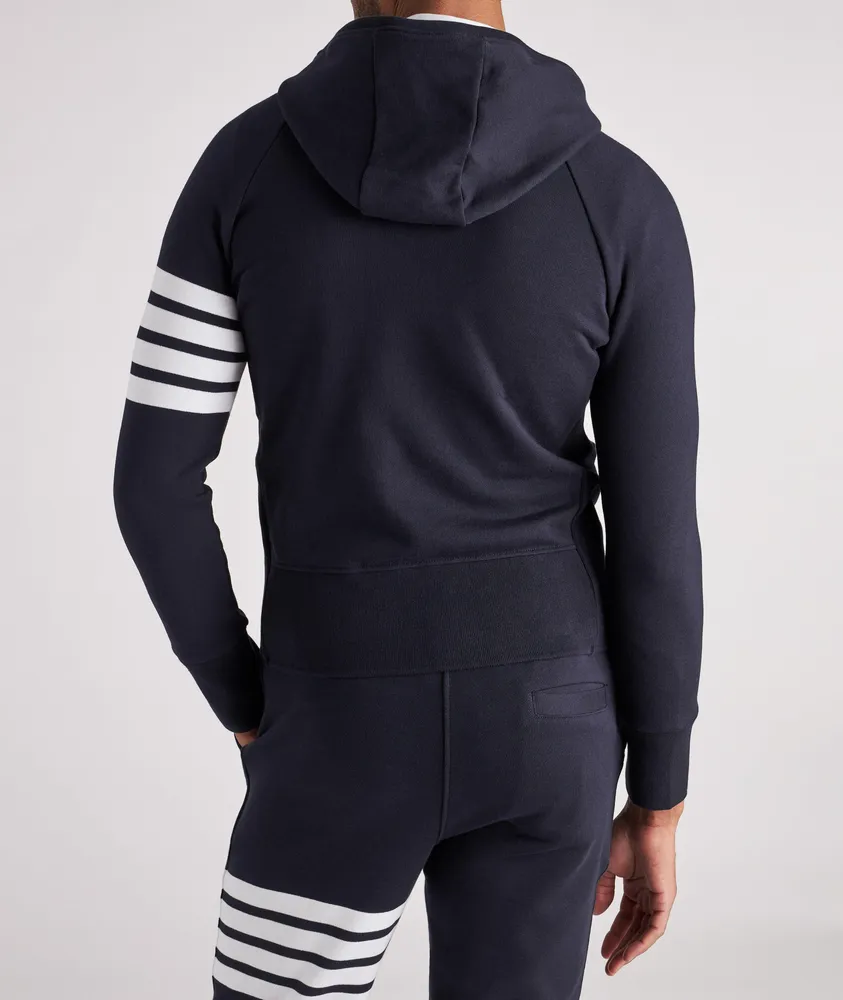 4-Bar Sleeve Zip-Up Hooded Sweater