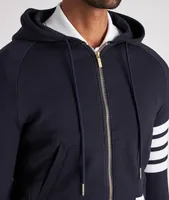 4-Bar Sleeve Zip-Up Hooded Sweater