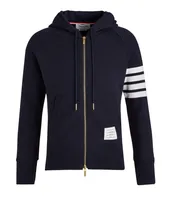 4-Bar Sleeve Zip-Up Hooded Sweater