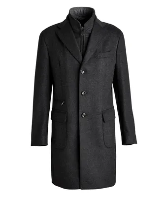 Wool-Cashmere Overcoat With Inset