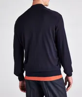 Full-Zip Fine Gauge Cashmere-Silk Sweater