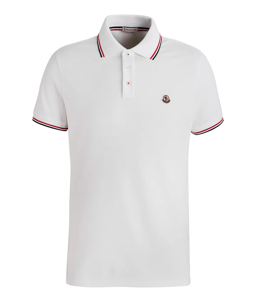 Stripe Trimmed Piqué Cotton Polo