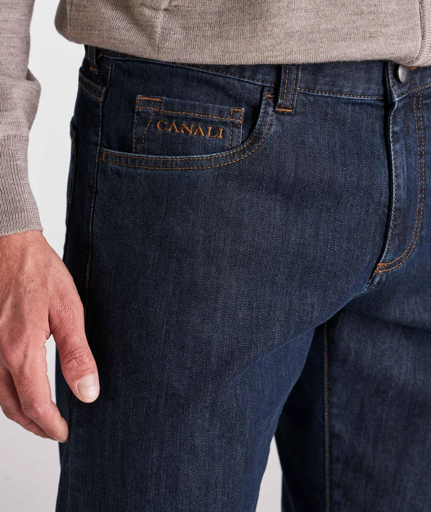 Washed Five-Pocket Slim-Fit Jeans