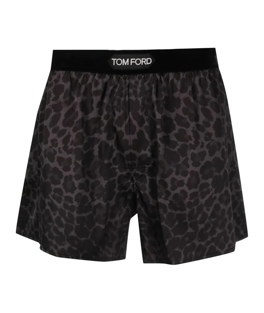 Leopard Printed Silk Boxers