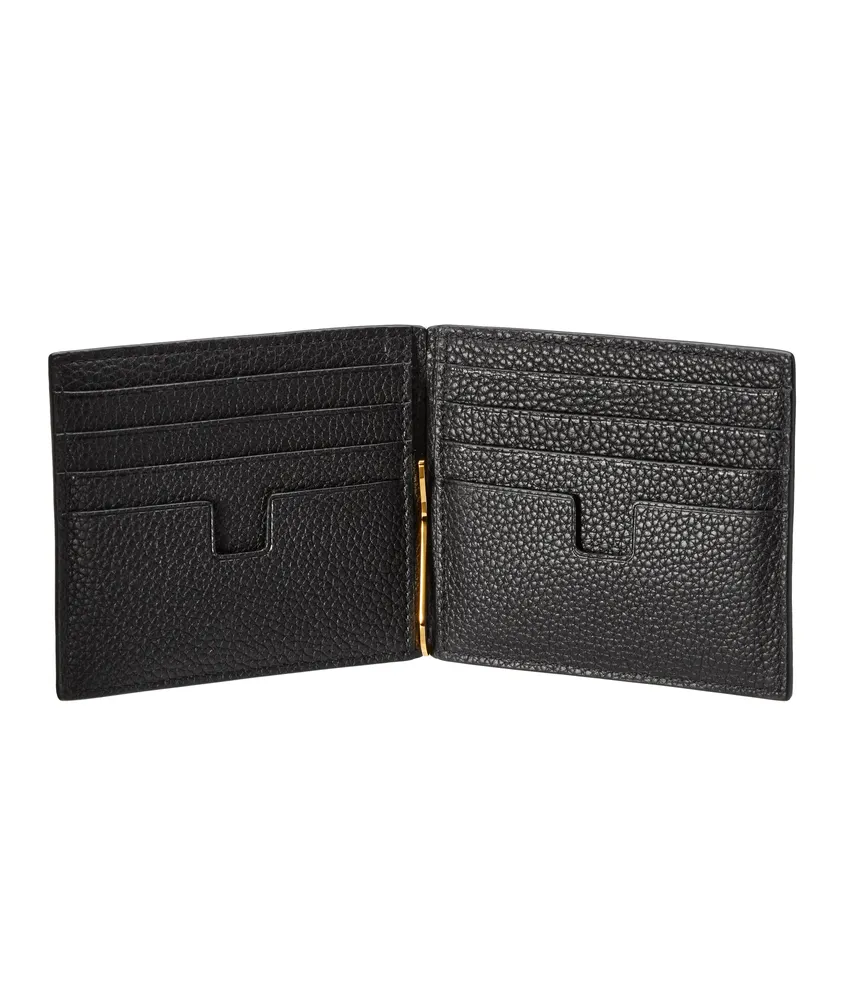 Grain Leather Money Clip Wallet