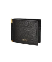 Grain Leather Money Clip Wallet