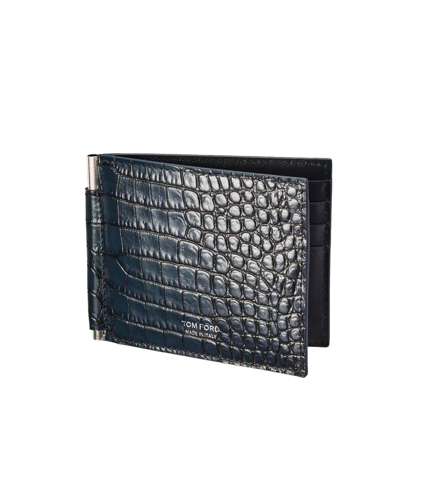 Tom Ford Crocodile Print Money Clip Wallet | Square One