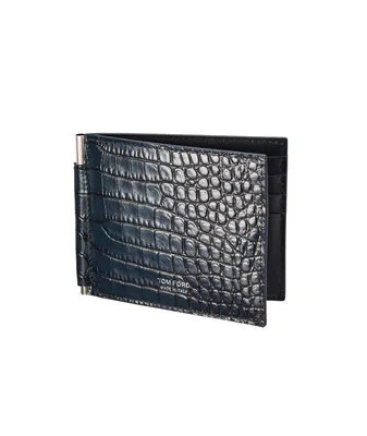 Tom Ford Crocodile Print Money Clip Wallet | Square One