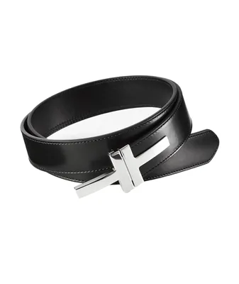 Double Clasp T-Buckle Leather Belt