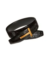 Reversible Crocodile Leather Belt