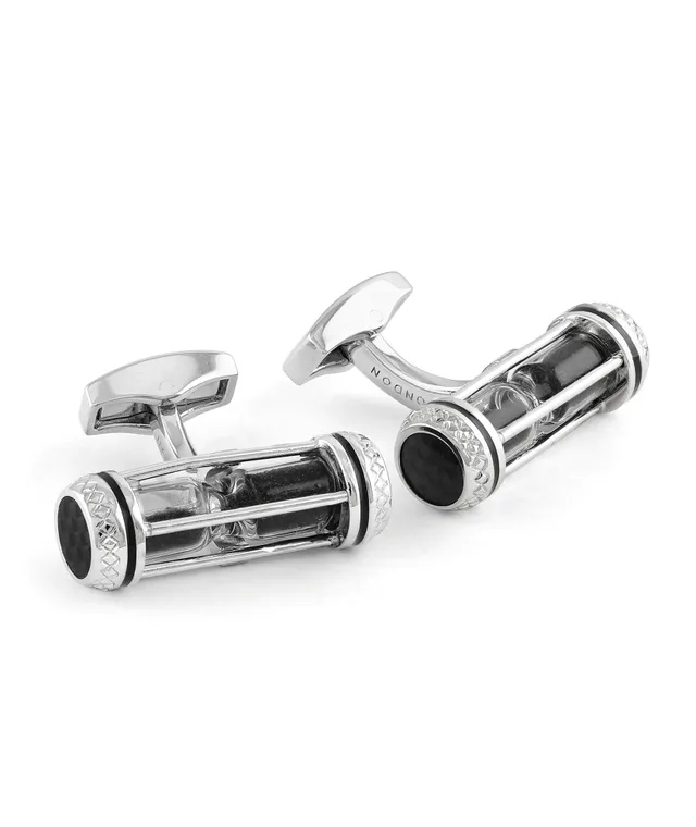 Diamond Giza cylinder cufflinks in gunmetal – Tateossian USA