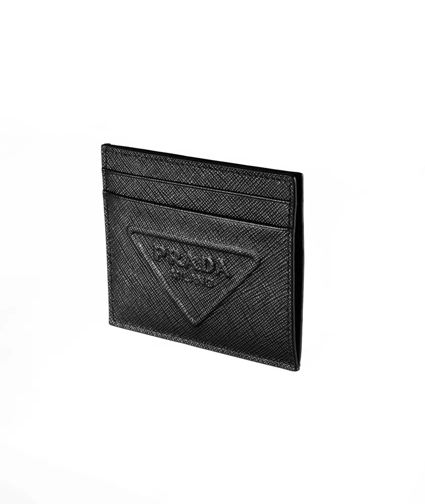 Shop PRADA Saffiano leather card holder (1MC086_QHH_F0322