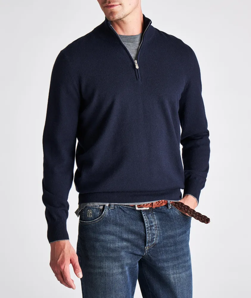 Half-Zip Cashmere Sweater