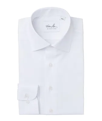 Contemporary-Fit Textured Cotton Dress Shirt
