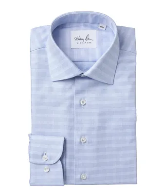 Contemporary-Fit Textured Twill Cotton Dress Shirt